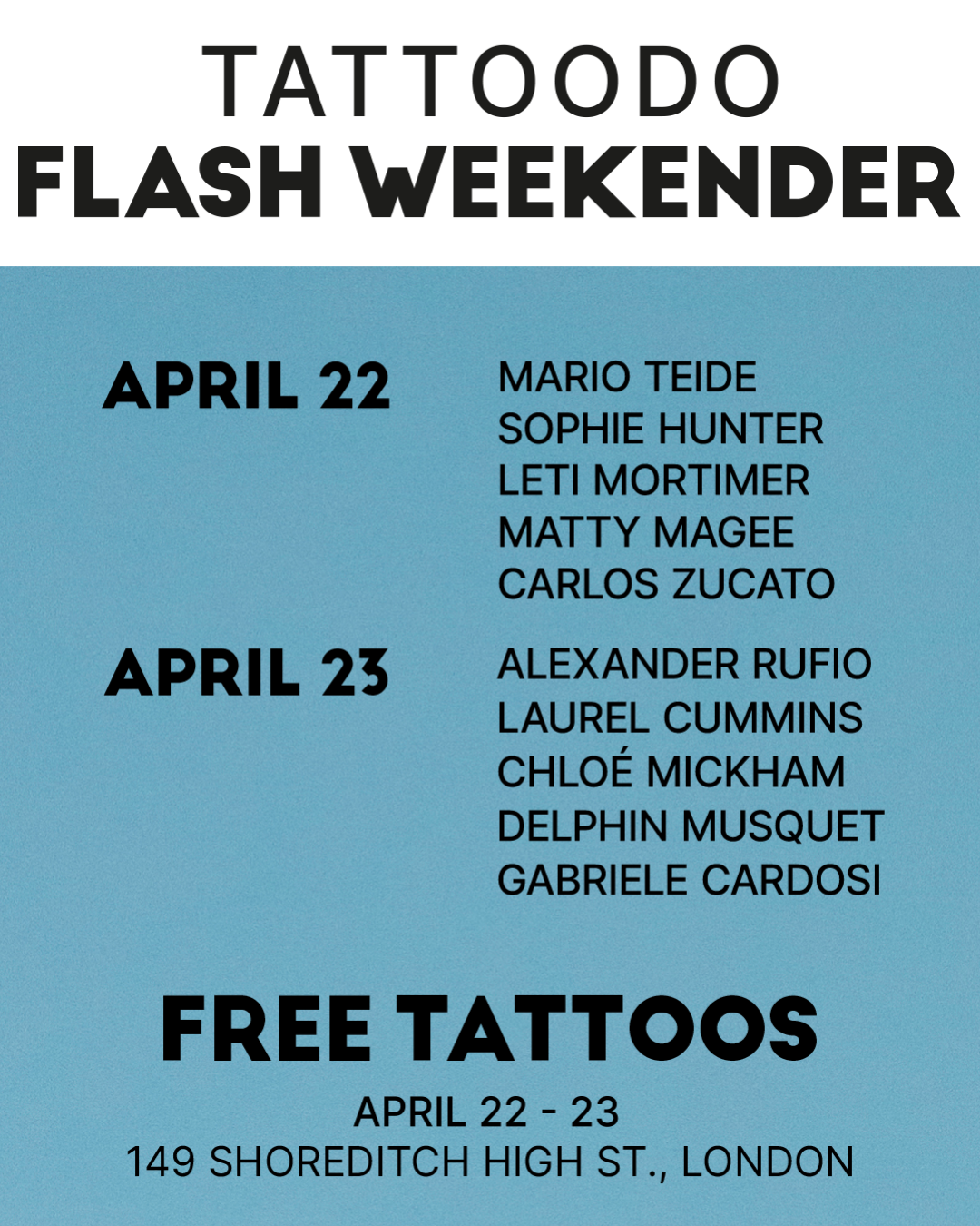 Artist line-up