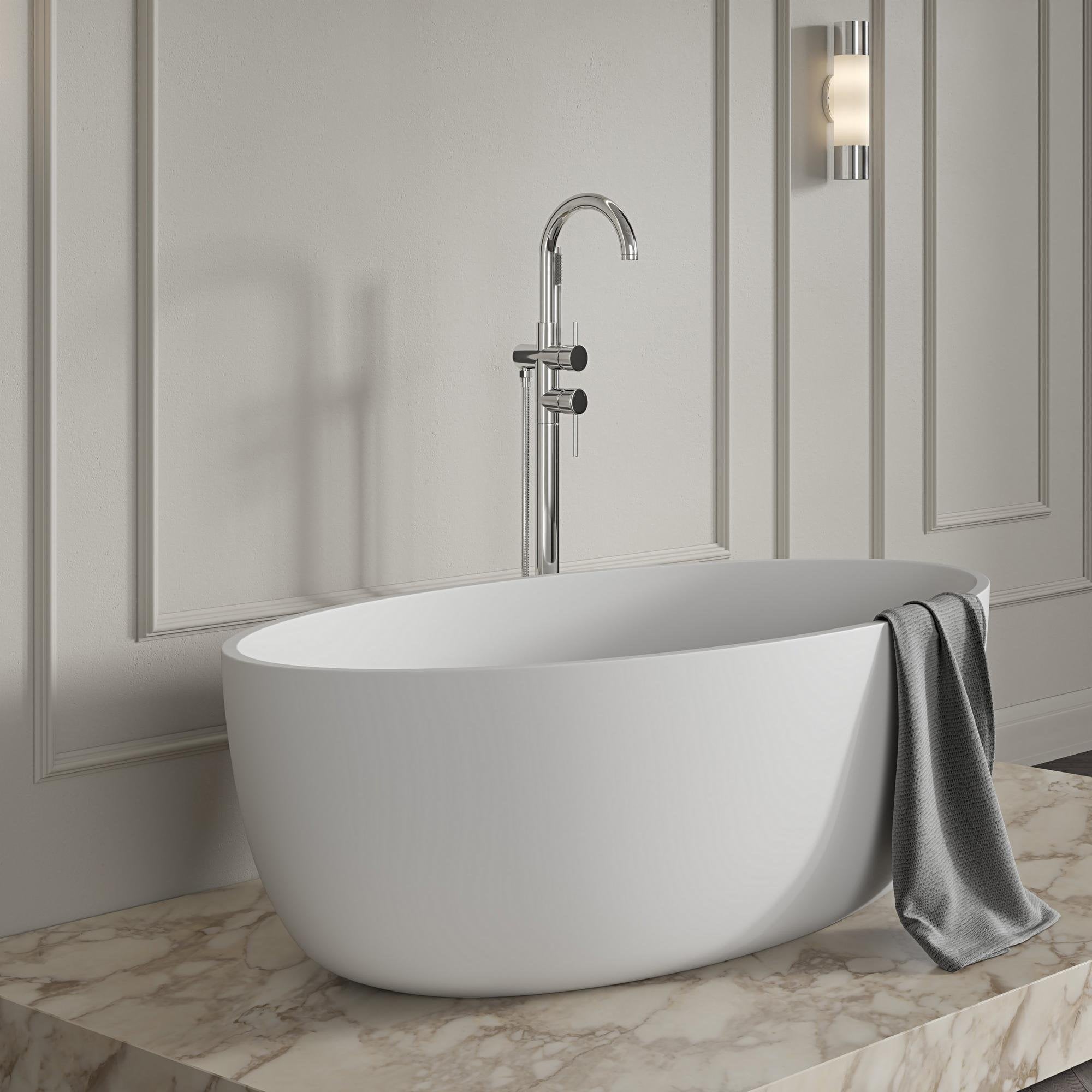 Nosa faro floor standing bath and shower mixer tap in chrome