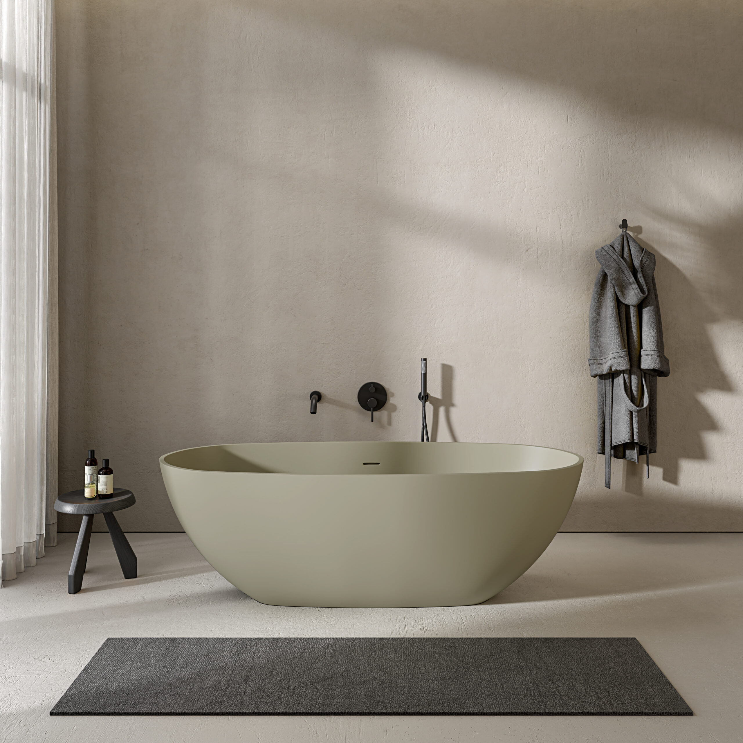 nosa elements bathroom suite collection in olive green