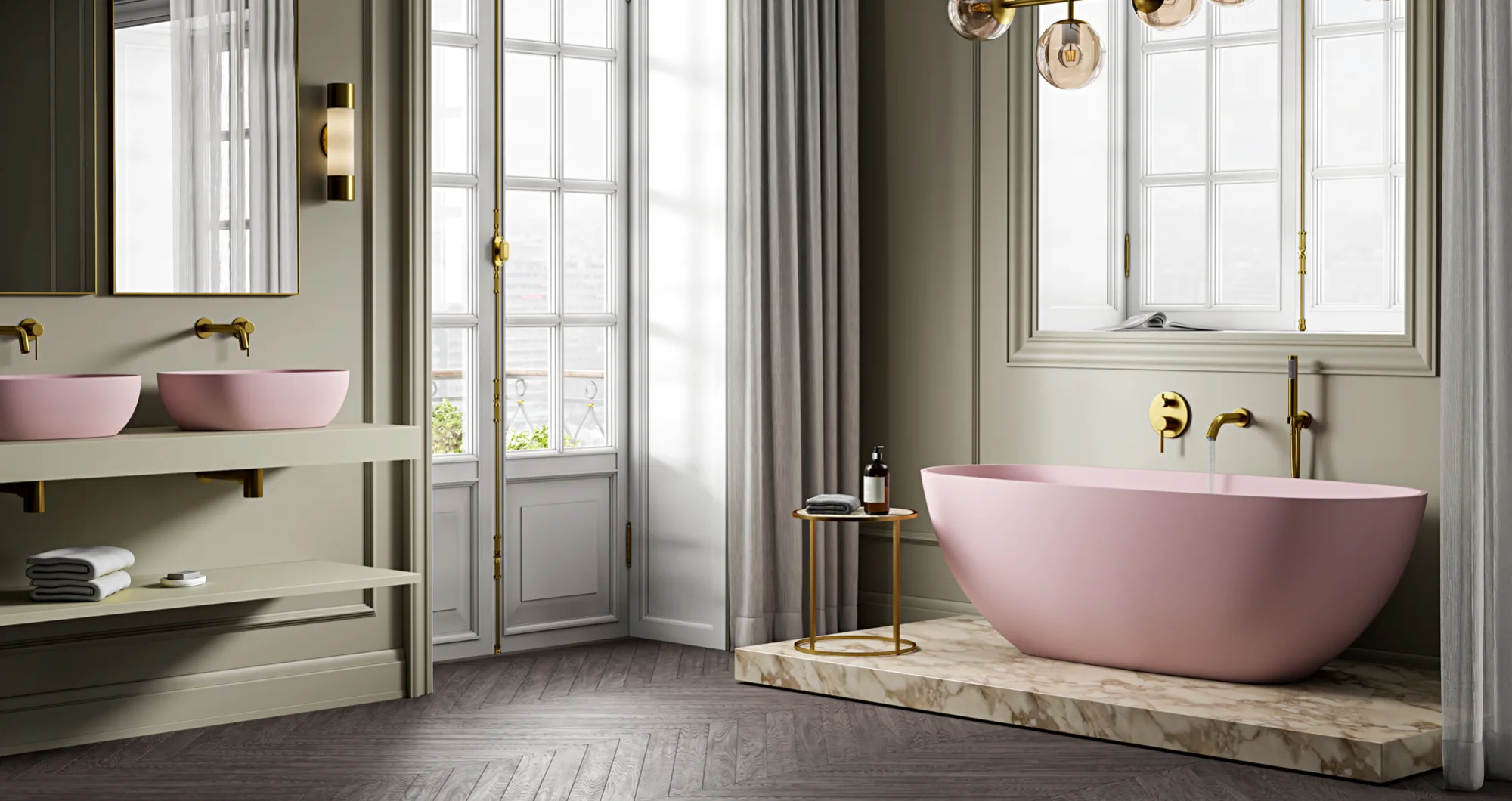 Pamper and enjoy the decadence of bathing in pink, with Nôsa.