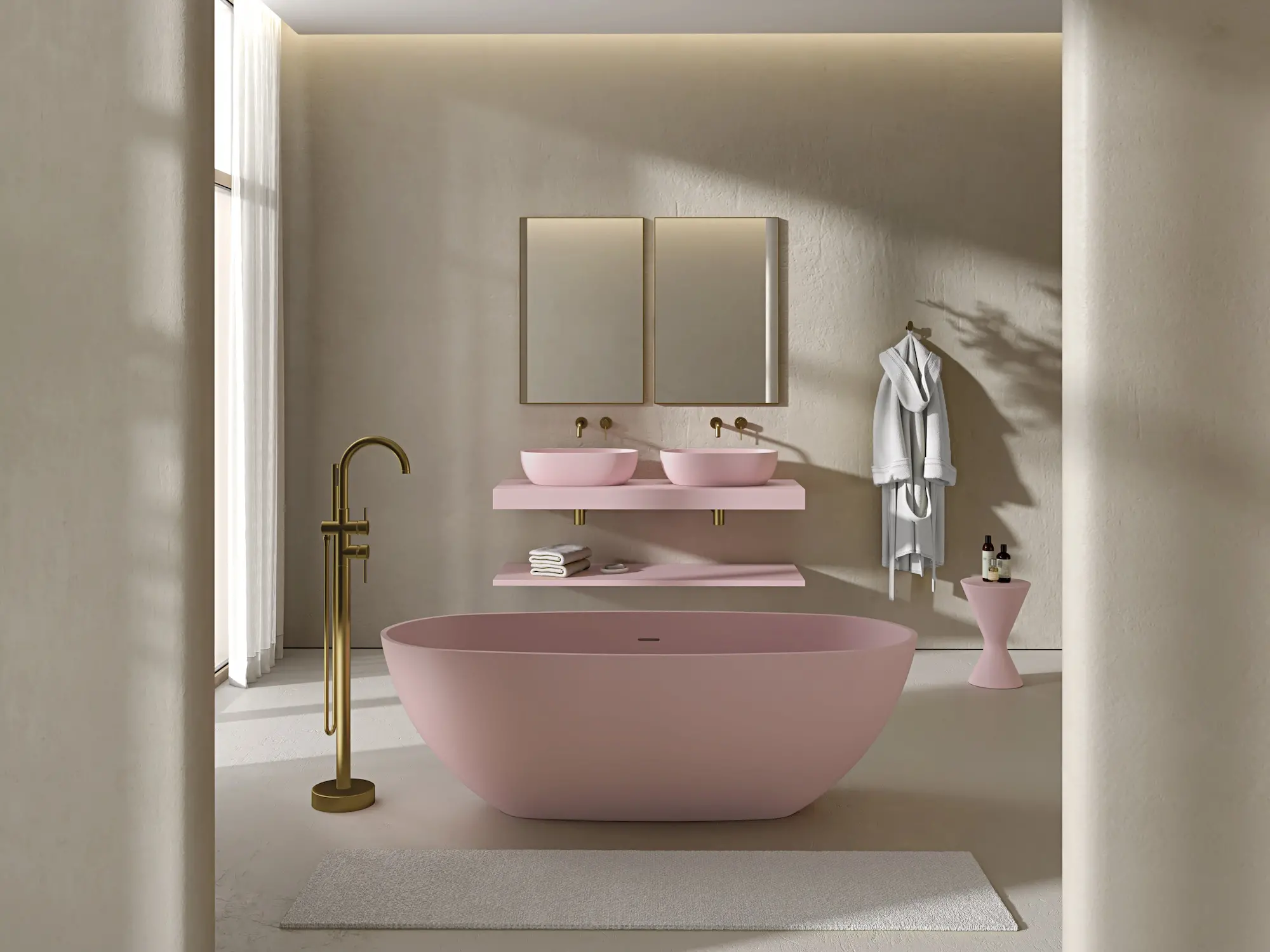 Nosa pink blossom bathroom suite