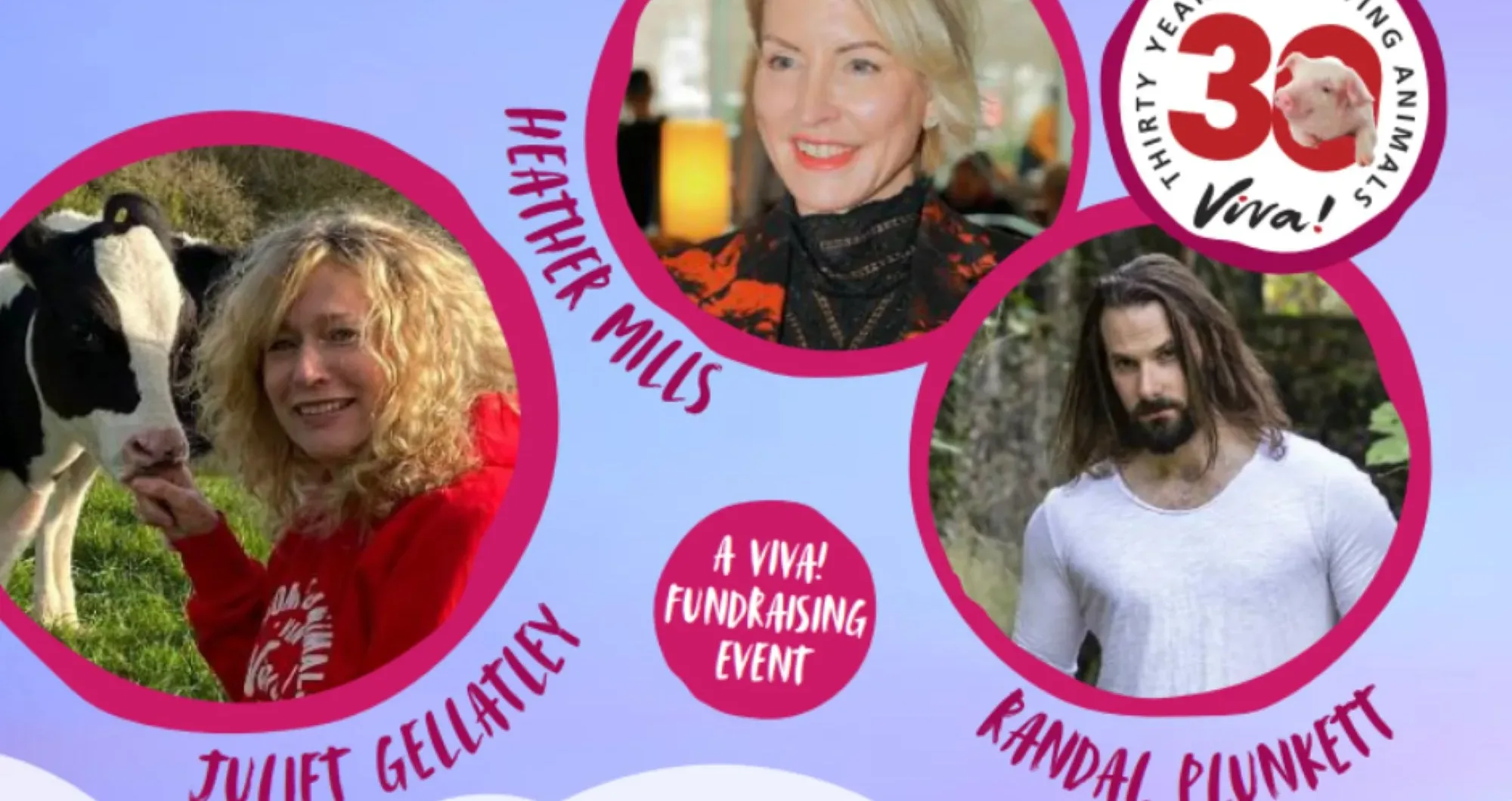 Join Viva! and friends for a groundbreaking celebration of Viva!’s 30th Anniversary with a powerful TRILOGY OF TALKS