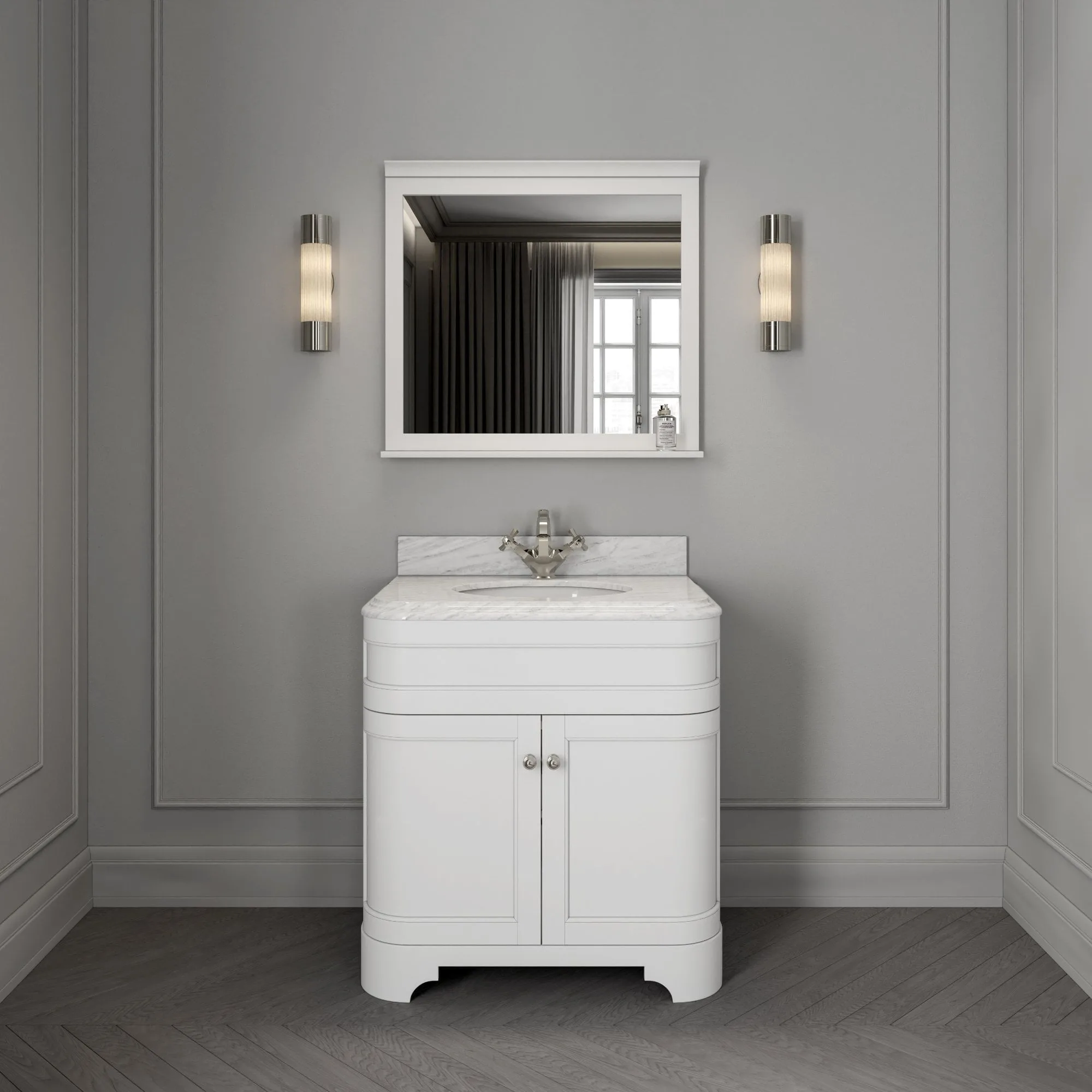 Nosa Claridge matte white vanity unit 800mm