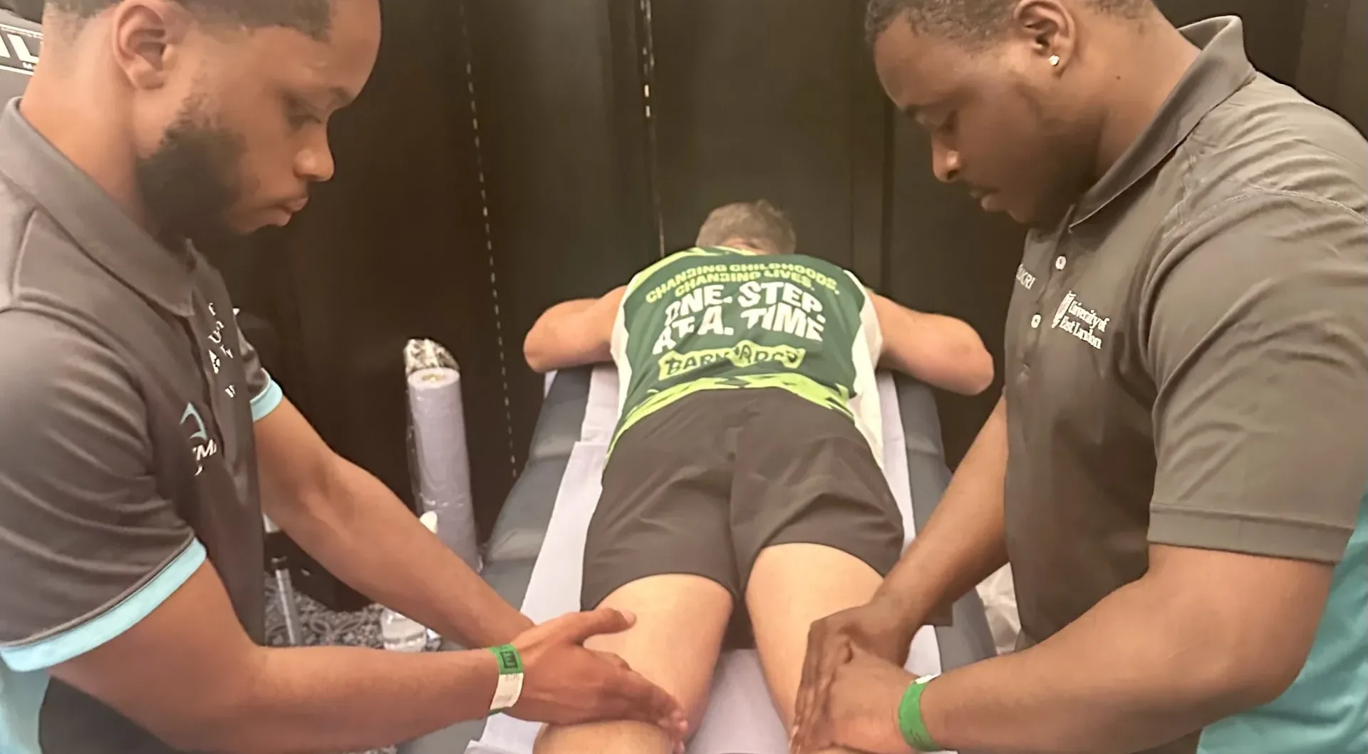 UEL sports therapy students provide much-needed post-race support to charity runners at London Marathon