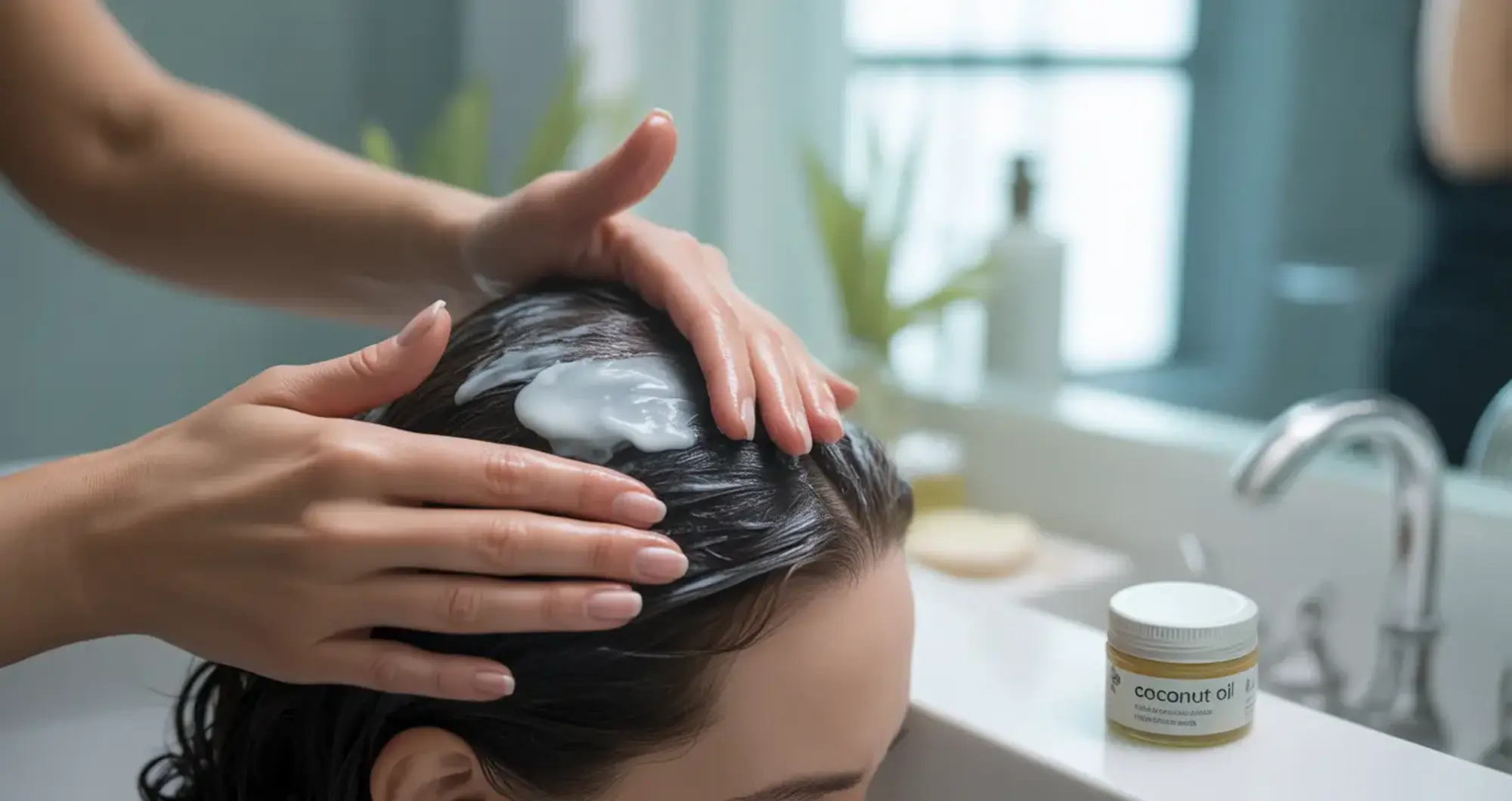 Descended Hair Oil Usage On Scalp photo