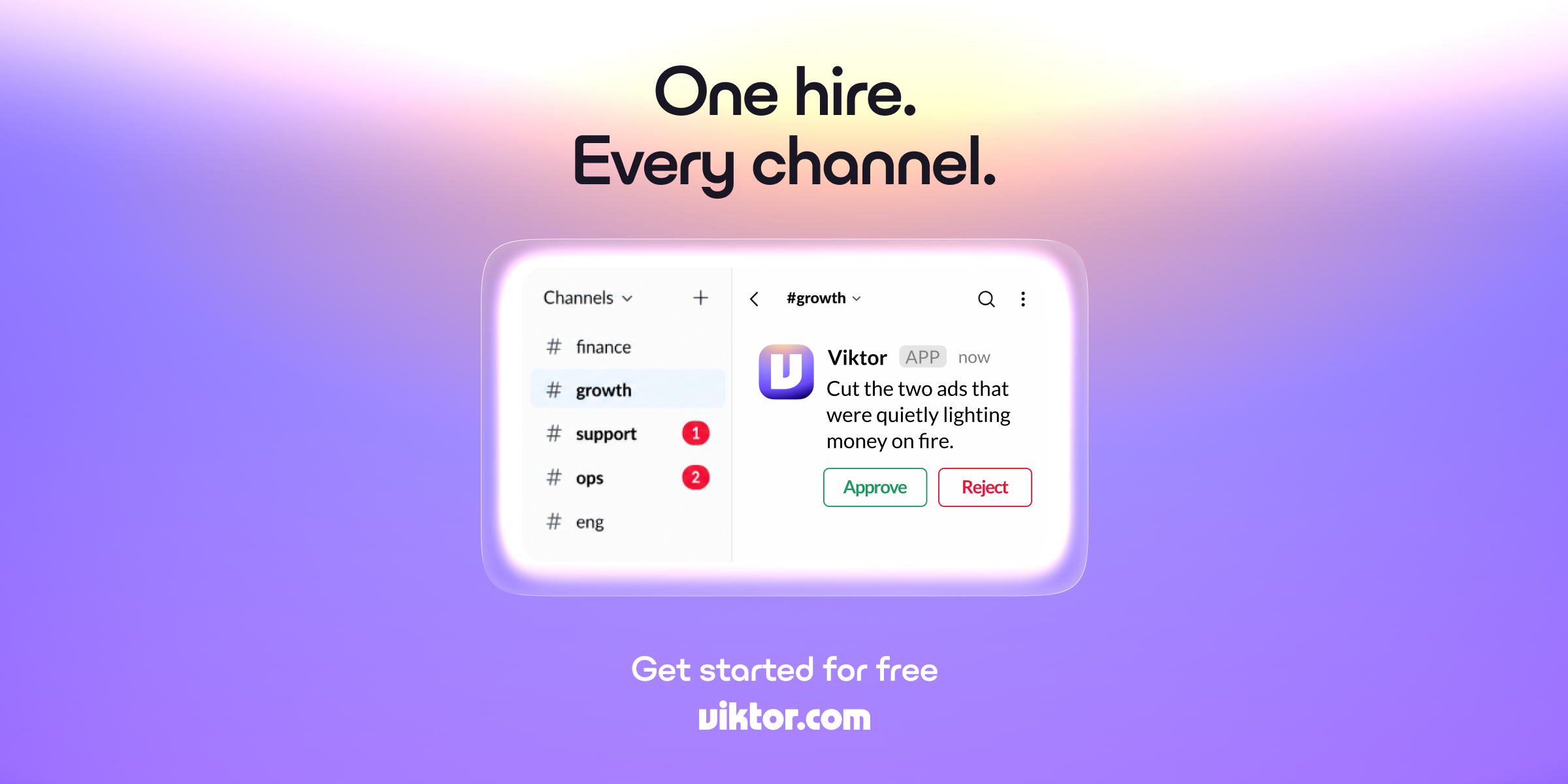 Viktor is the AI employee that lives in Slack and MS Teams, connects to 3,200+ tools, and does the actual work: reports, dashboards, code, campaigns.