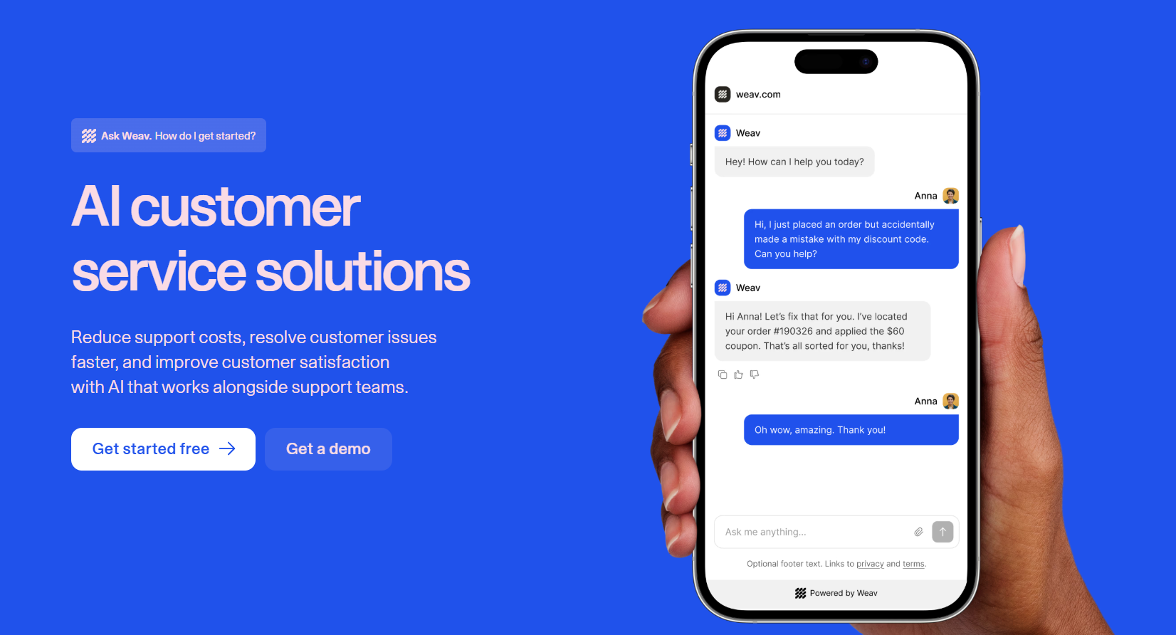 Build and deploy AI customer support agents trained on your docs that resolve tickets, not just deflect them. No code, no seat fees, live in minutes.