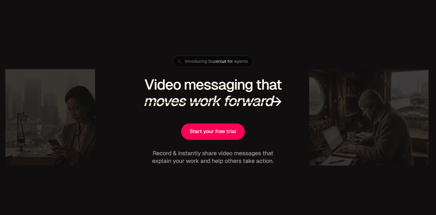 Blazing fast AI-powered video messaging that makes busy teams look pro. Record your screen and camera, share polished videos instantly., ツSupercut