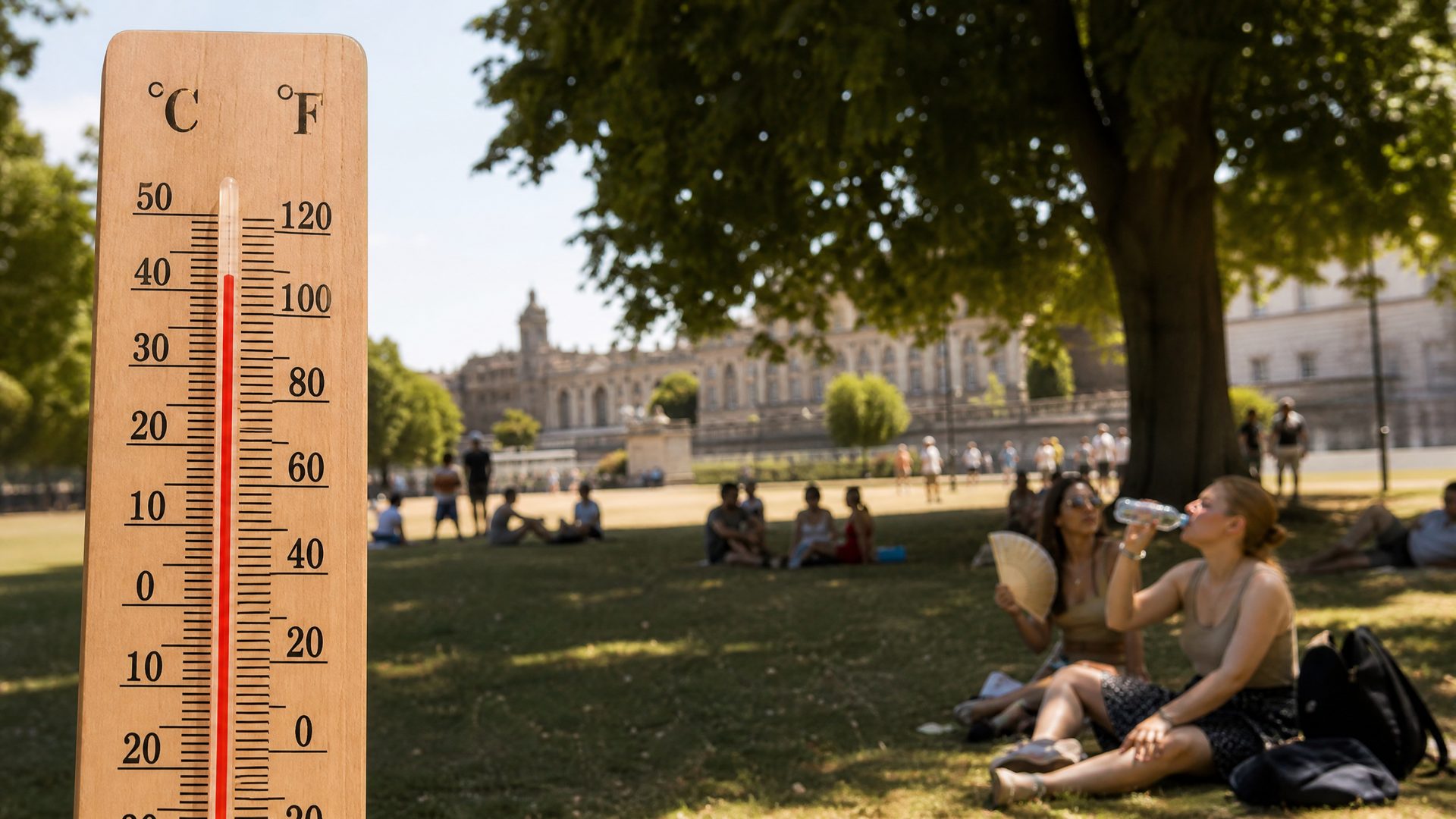 Heat-health alerts stretched across England as 34C-day record falls