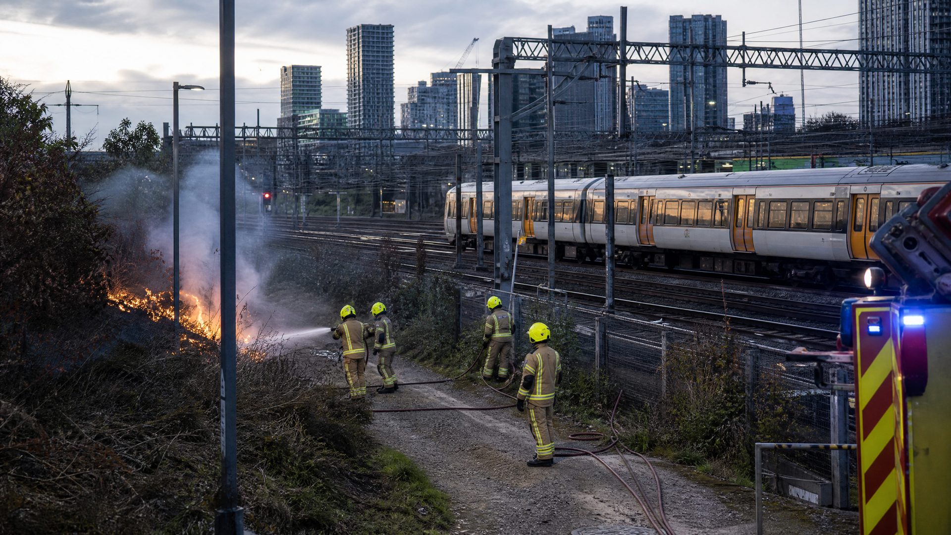 Stfd Fire Stratford station closed after lineside fire; major rail and tube ...