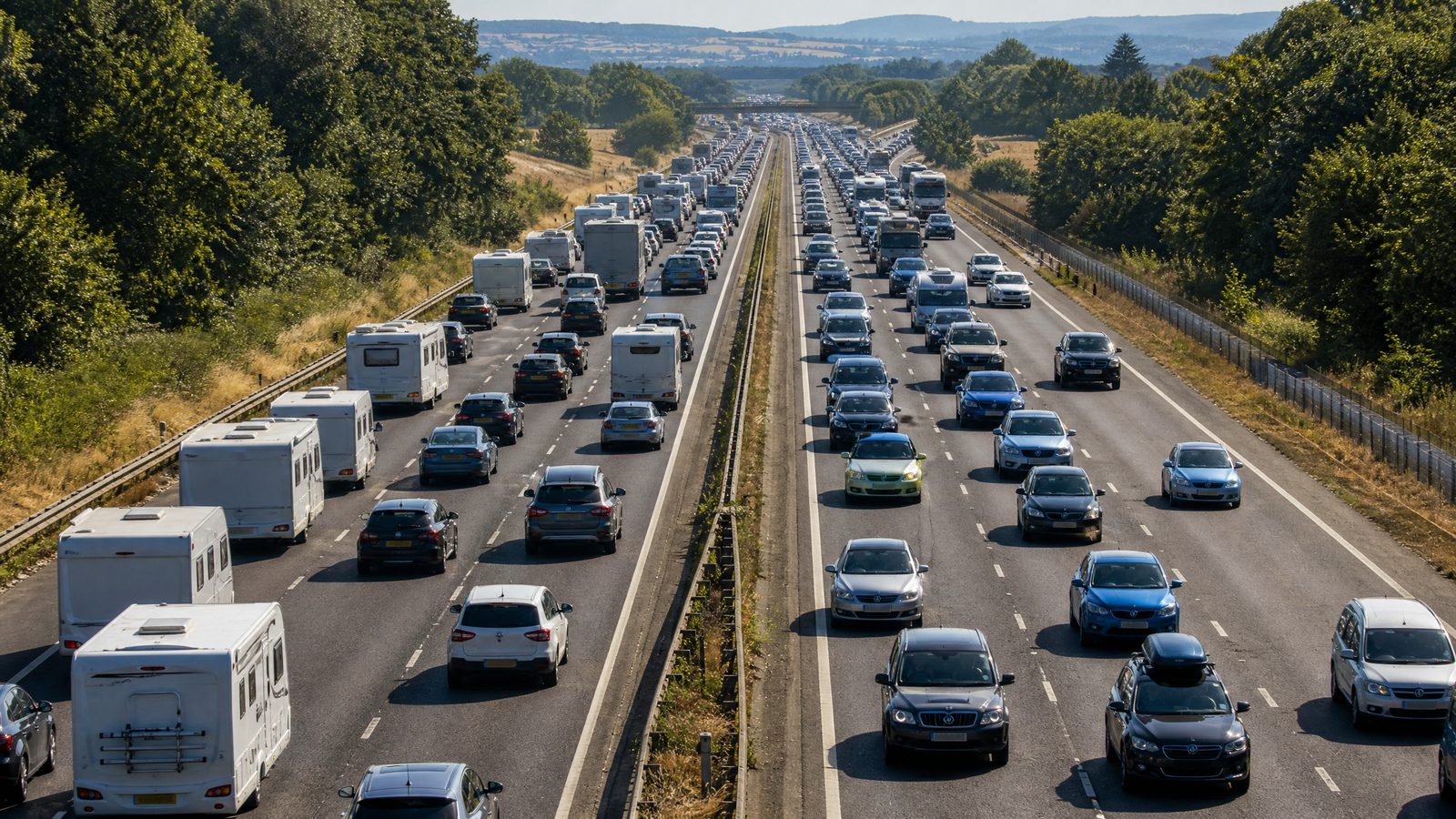 Millions of motorists to hit UK roads for summer getaway amid 30C heat warning
