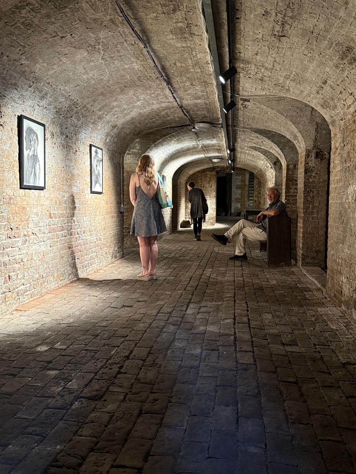 Taking a rest in the Crypt Gallery