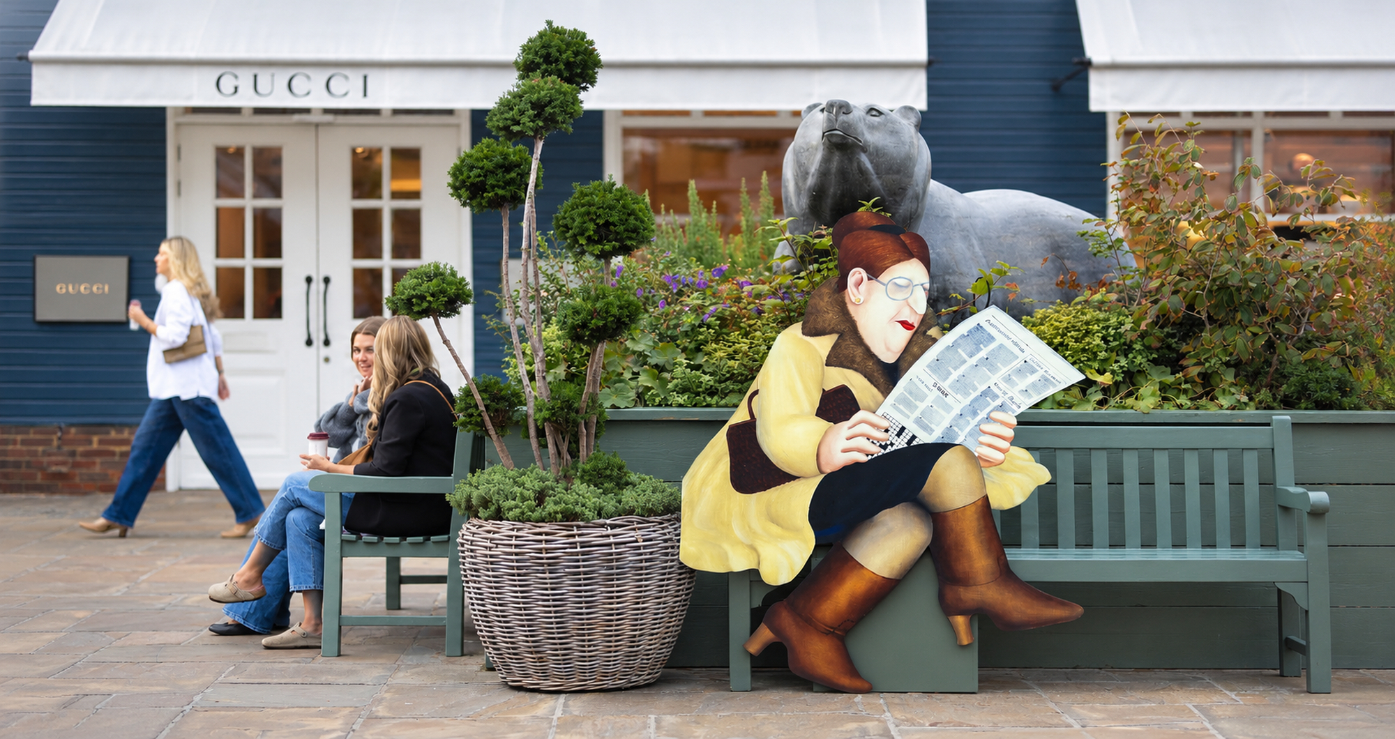 Beryl Cook’s iconic characters take over Bicester Village for centenary celebration