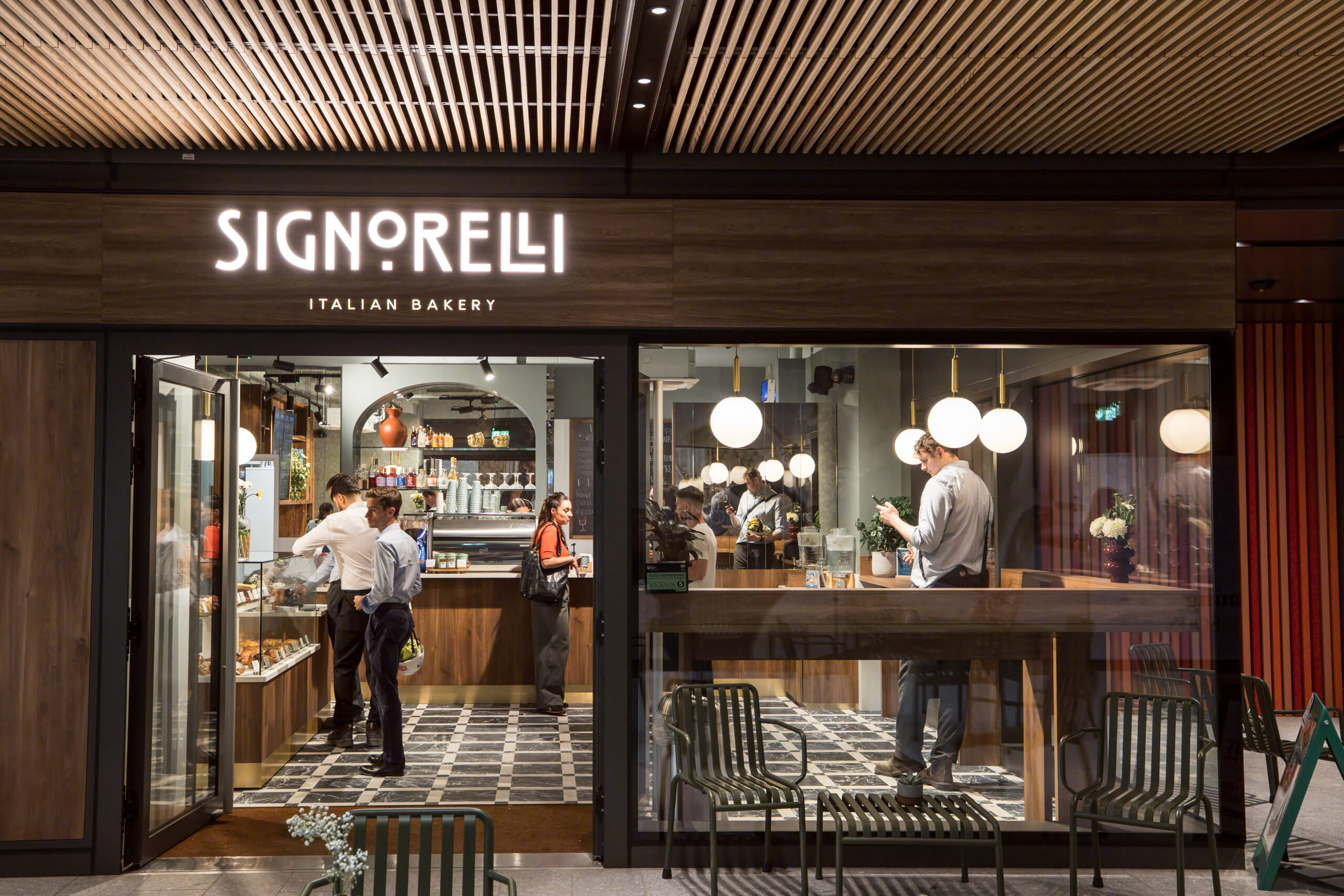 BBC TV favourites Lawrence Rosenberg and Kieran McCartney Jones recreate their memorable Greenwich Market sales partnership outside Signorelli's Broadgate bakery on 6 October