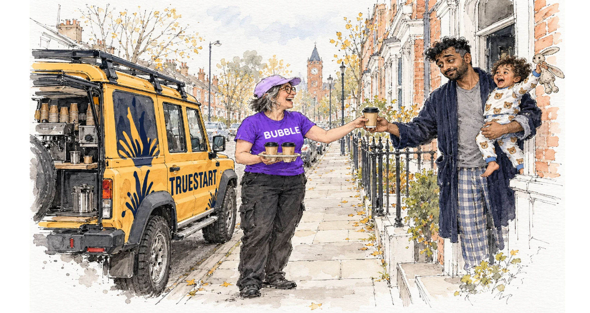 A van full of free coffee is coming to London to help tired parents when the clocks go back