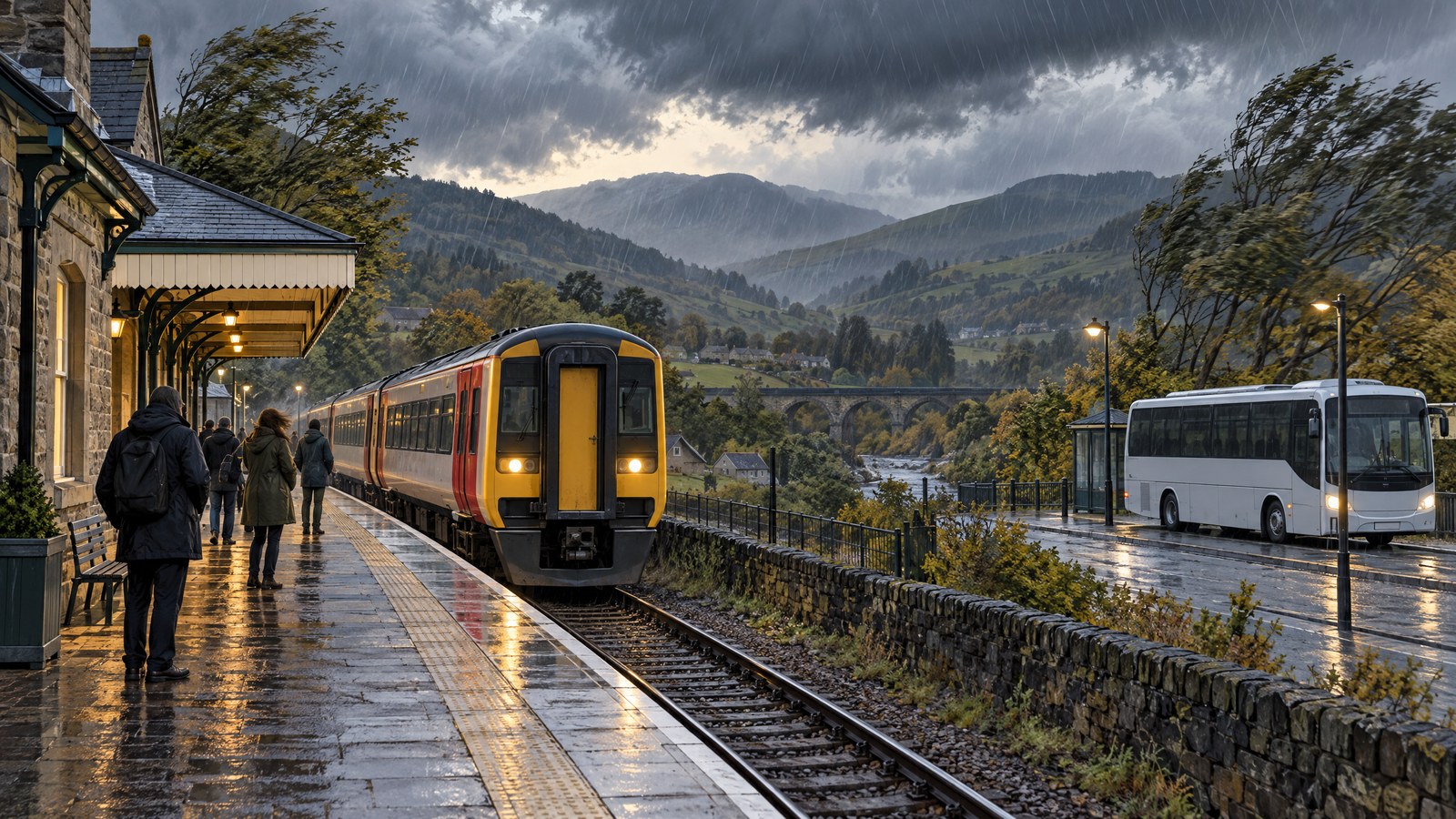 Welsh rail services cut and replaced by buses ahead of Storm Austen