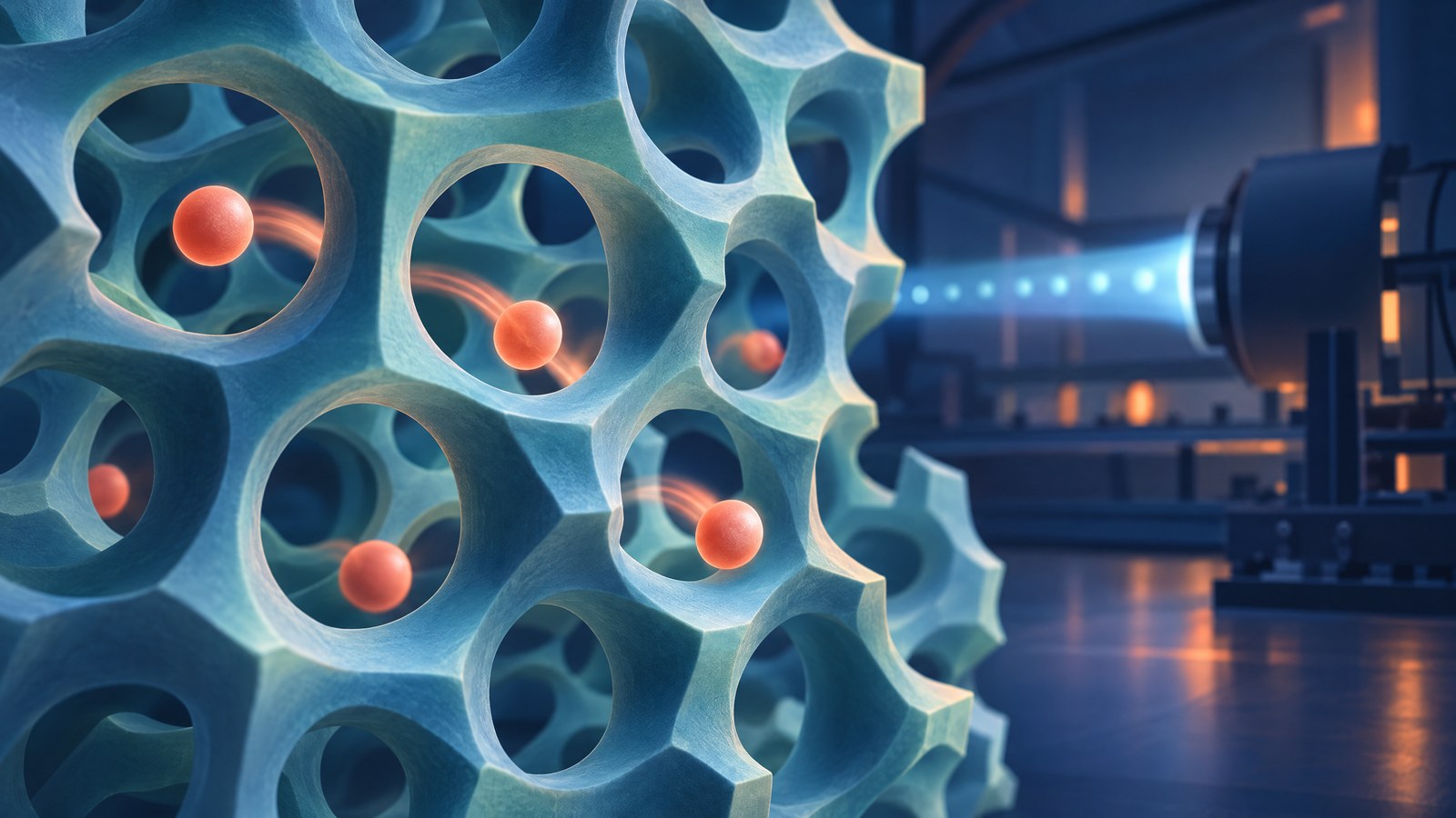 Neutron study links acetonitrile hopping to magnesium conduction in porous framework