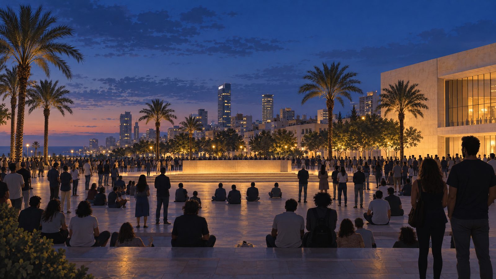 Tens of thousands gather in Tel Aviv before Israel’s election